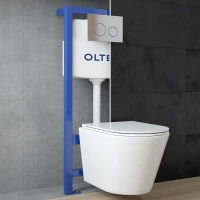 Zestaw Oltens Jog miska WC wisząca PureRim z powłoką SmartClean z deską wolnoopadającą Slim